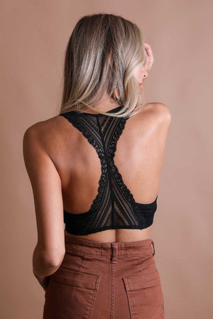 Open image in slideshow, Seamless Front Lace Racerback Bralette
