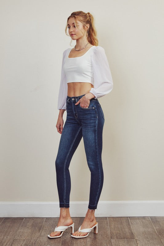 HIGH RISE ANKLE SKINNY JEANS - KanCan
