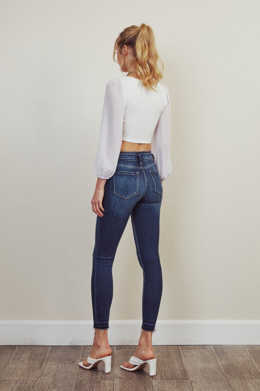 HIGH RISE ANKLE SKINNY JEANS - KanCan