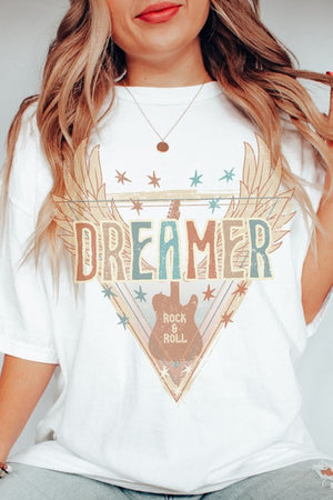 Open image in slideshow, Rock n Roll Dreamer Oversized Graphic Tee
