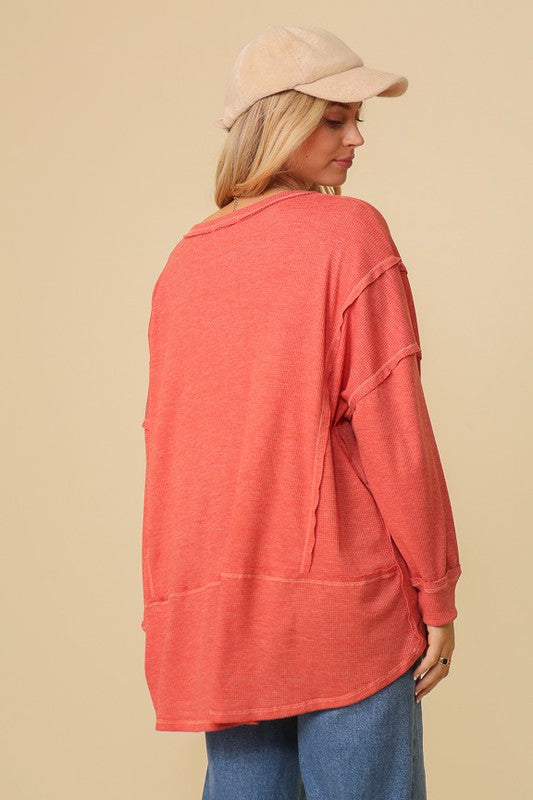 Thermal High Low Oversized Top - Timing