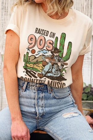 Open image in slideshow, Raised On 90s Country Graphic Tee - Curvy+

