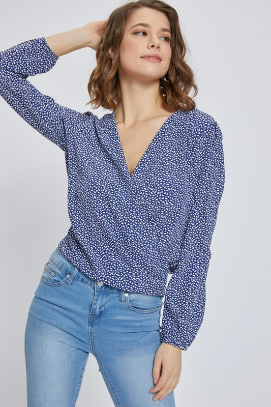 Surplice Blouse With Print - Miley + Molly