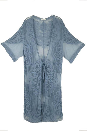 Open image in slideshow, Oriental Patterned Laced Kimono
