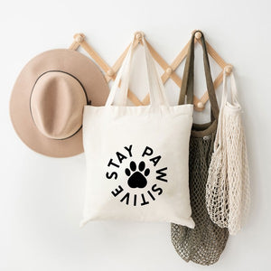 Open image in slideshow, Stay Pawsitive Paw Tote
